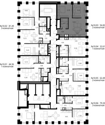 Продажа 2-комнатной квартиры 56,8 м², 10/27 этаж