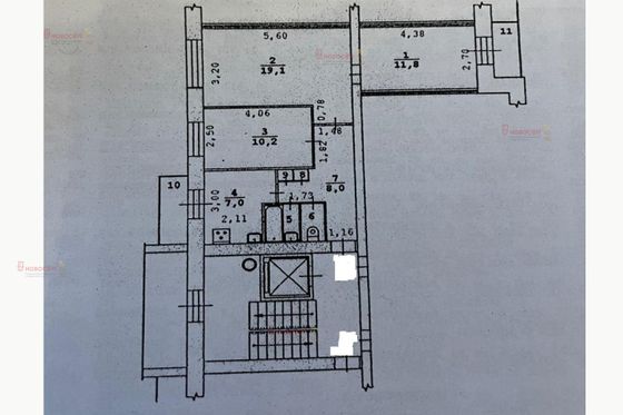 Продажа 3-комнатной квартиры 60 м², 8/9 этаж