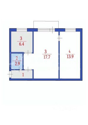 Продажа 2-комнатной квартиры 43,6 м², 2/4 этаж