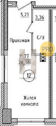 Продажа квартиры-студии 20,9 м², 2/15 этаж