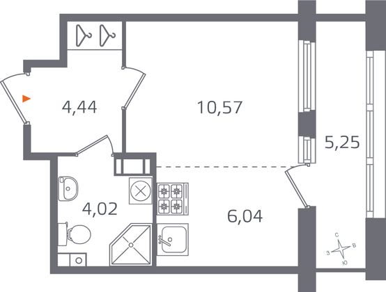 Продажа квартиры-студии 27,7 м², 10/10 этаж