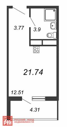 Продажа квартиры-студии 21,7 м², 18/18 этаж