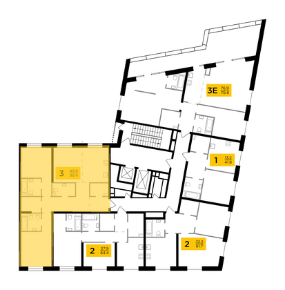 Продажа 3-комнатной квартиры 99,4 м², 14/14 этаж