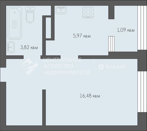 Продажа квартиры-студии 28,5 м², 5/25 этаж