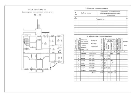 Продажа 3-комнатной квартиры 75,4 м², 1/9 этаж