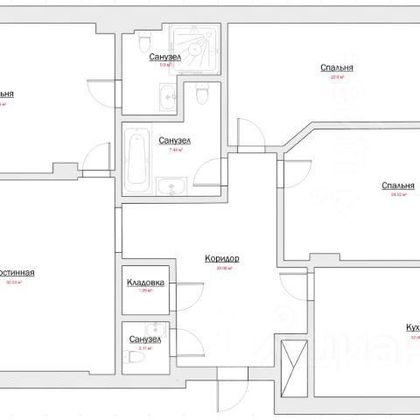 Продажа 4-комнатной квартиры 150 м², 3/14 этаж