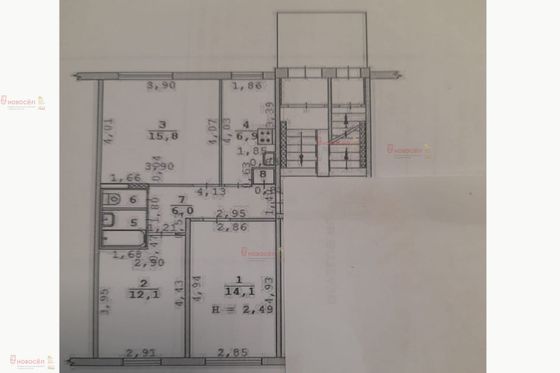 Продажа 3-комнатной квартиры 58 м², 1/5 этаж