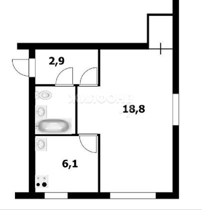 Продажа 1-комнатной квартиры 32 м², 1/3 этаж