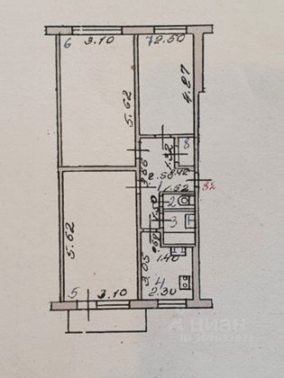 Продажа 3-комнатной квартиры 62,1 м², 3/5 этаж