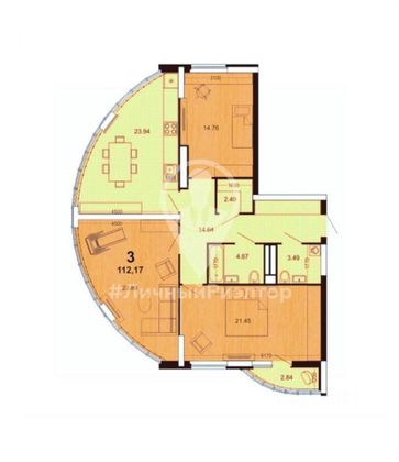 Продажа 3-комнатной квартиры 112 м², 11/30 этаж