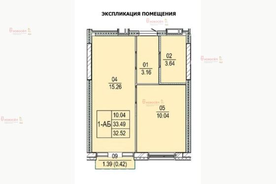 Продажа 1-комнатной квартиры 32,5 м², 5/24 этаж