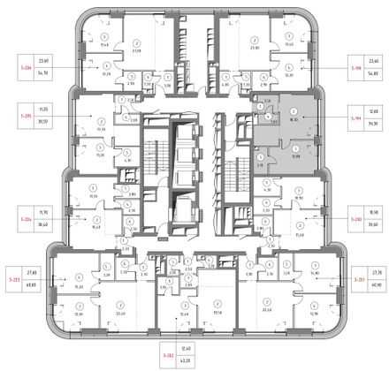 Продажа 1-комнатной квартиры 39,3 м², 25/53 этаж