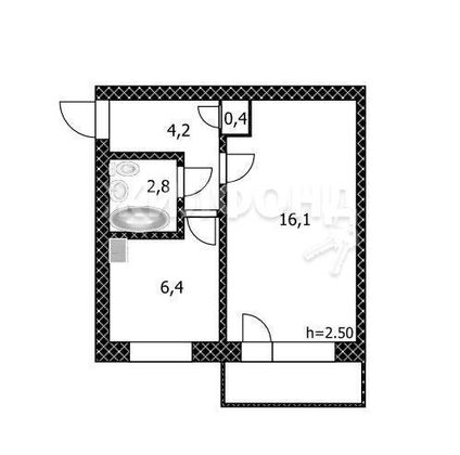 Продажа 1-комнатной квартиры 29,9 м², 3/5 этаж
