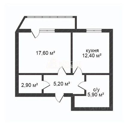Продажа 1-комнатной квартиры 43,9 м², 4/8 этаж