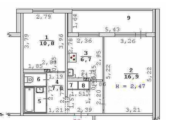 Продажа 2-комнатной квартиры 46,8 м², 3/16 этаж