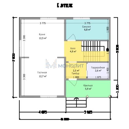 Продажа дома, 93 м², с участком 4,8 м²