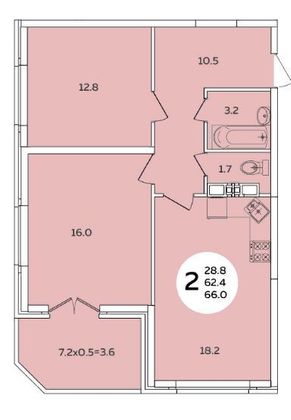 Продажа 3-комнатной квартиры 70 м², 14/24 этаж