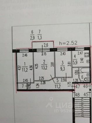 Аренда 3-комнатной квартиры 55 м², 2/5 этаж