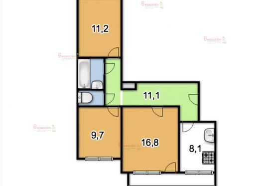 Продажа 3-комнатной квартиры 63 м², 5/9 этаж