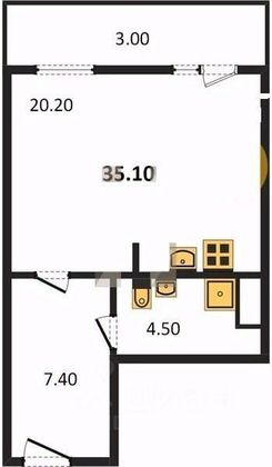 Продажа квартиры-студии 35,1 м², 12/18 этаж