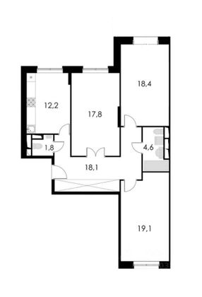 Продажа 3-комнатной квартиры 92,3 м², 2/18 этаж