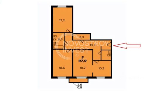 Продажа 3-комнатной квартиры 98 м², 4/20 этаж