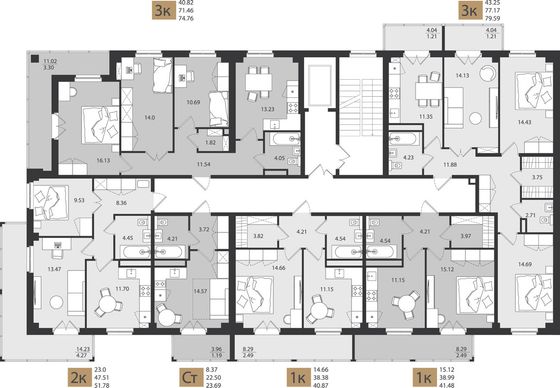 Продажа 1-комнатной квартиры 41,5 м², 3/16 этаж