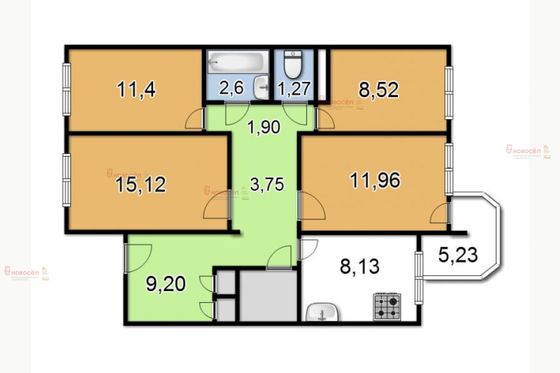 Продажа 4-комнатной квартиры 90 м², 1/16 этаж