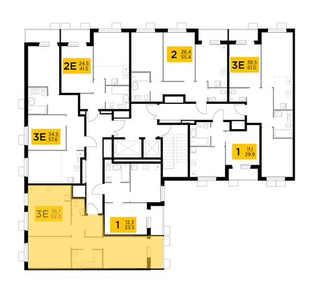 Продажа 3-комнатной квартиры 62,3 м², 14/14 этаж