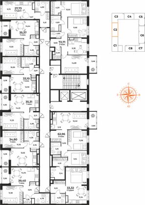 Продажа 3-комнатной квартиры 72,7 м², 2/10 этаж