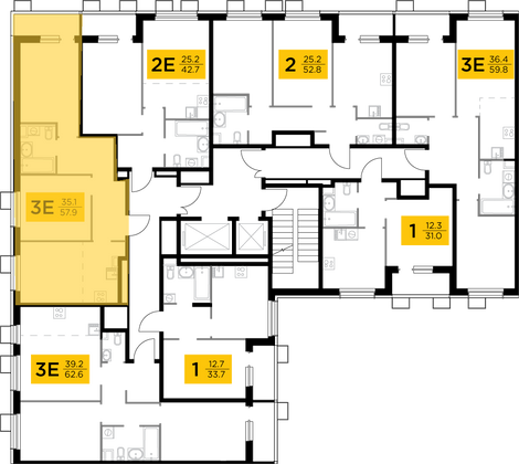 Продажа 3-комнатной квартиры 57,8 м², 10/13 этаж