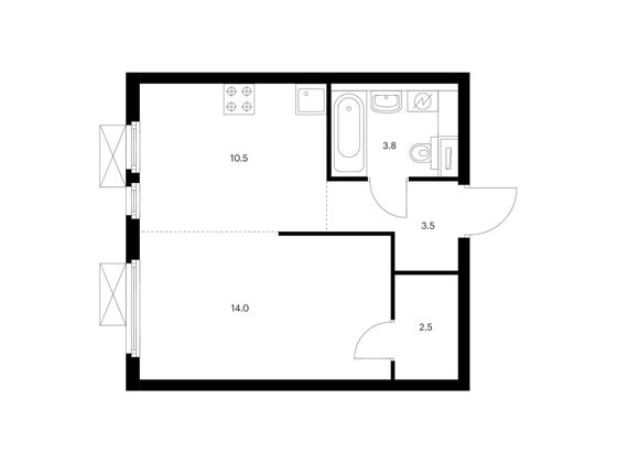 Продажа 1-комнатной квартиры 34,3 м², 7/33 этаж