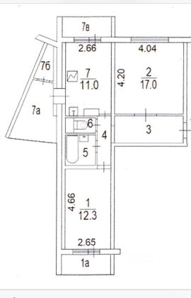 Продажа 2-комнатной квартиры 62,4 м², 5/7 этаж