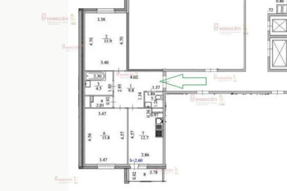 Продажа 2-комнатной квартиры 62 м², 3/19 этаж