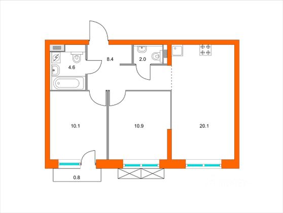 Продажа 2-комнатной квартиры 57 м², 14/24 этаж