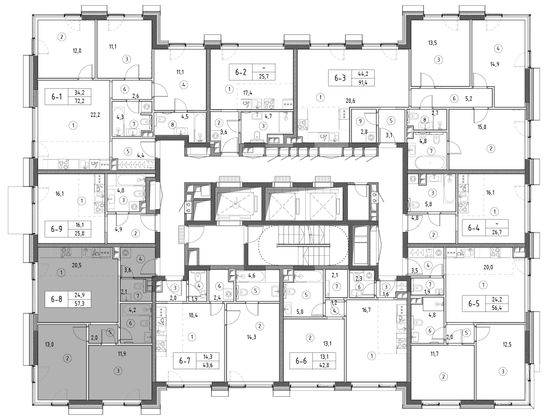 Продажа 2-комнатной квартиры 56,3 м², 2/30 этаж