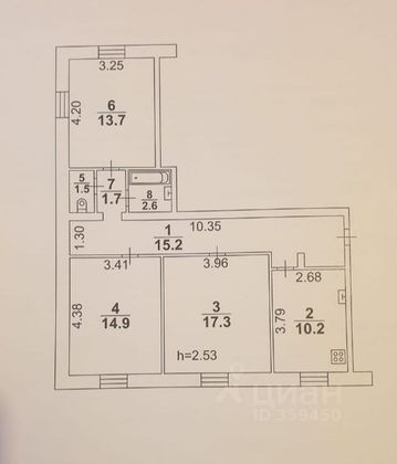 Продажа 3-комнатной квартиры 77,1 м², 2/4 этаж