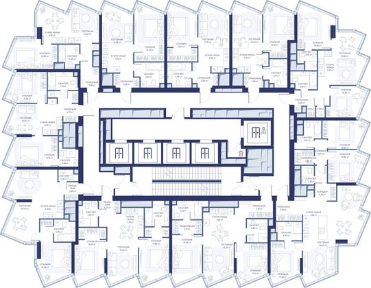 Продажа 1-комнатной квартиры 54,8 м², 16/34 этаж