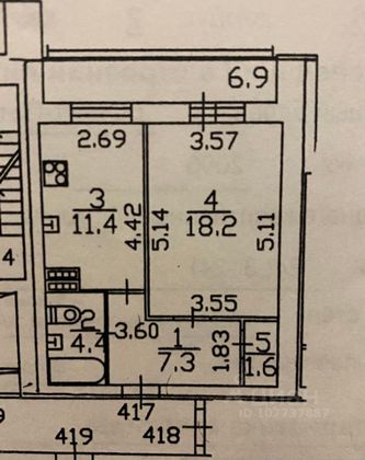 Продажа 1-комнатной квартиры 42,9 м², 11/25 этаж