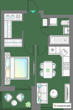 40,5 м², 1-комн. квартира, 6/10 этаж