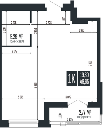 Продажа 1-комнатной квартиры 49,7 м², 6/15 этаж