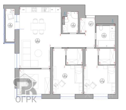 Продажа 4-комнатной квартиры 90,2 м², 3/35 этаж