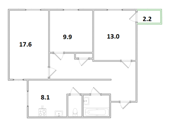 Продажа 3-комнатной квартиры 68,5 м², 4/10 этаж