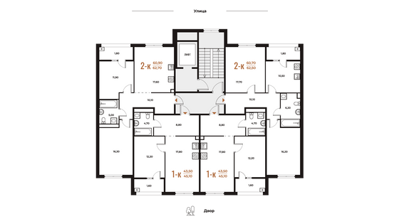 Продажа квартиры-студии 45,1 м², 2 этаж