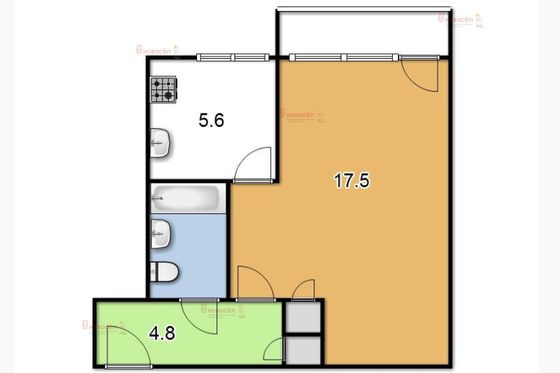 Продажа 1-комнатной квартиры 29 м², 4/5 этаж