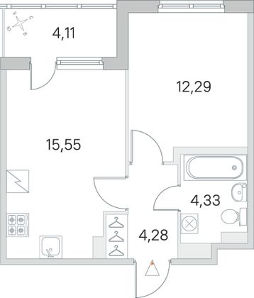 Продажа 1-комнатной квартиры 38,5 м², 3/5 этаж