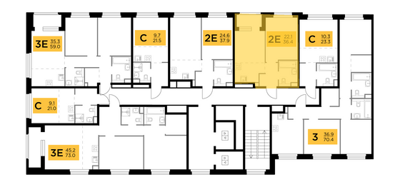 Продажа 2-комнатной квартиры 36,4 м², 3/17 этаж