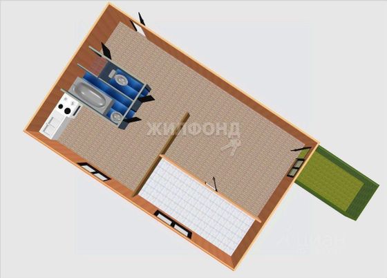 Продажа 2-комнатной квартиры 45 м², 2/2 этаж