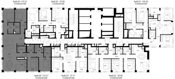 Продажа 4-комнатной квартиры 137,2 м², 46/48 этаж