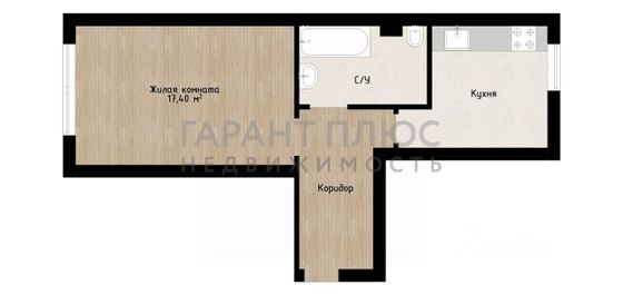 Продажа 1-комнатной квартиры 39 м², 2/9 этаж